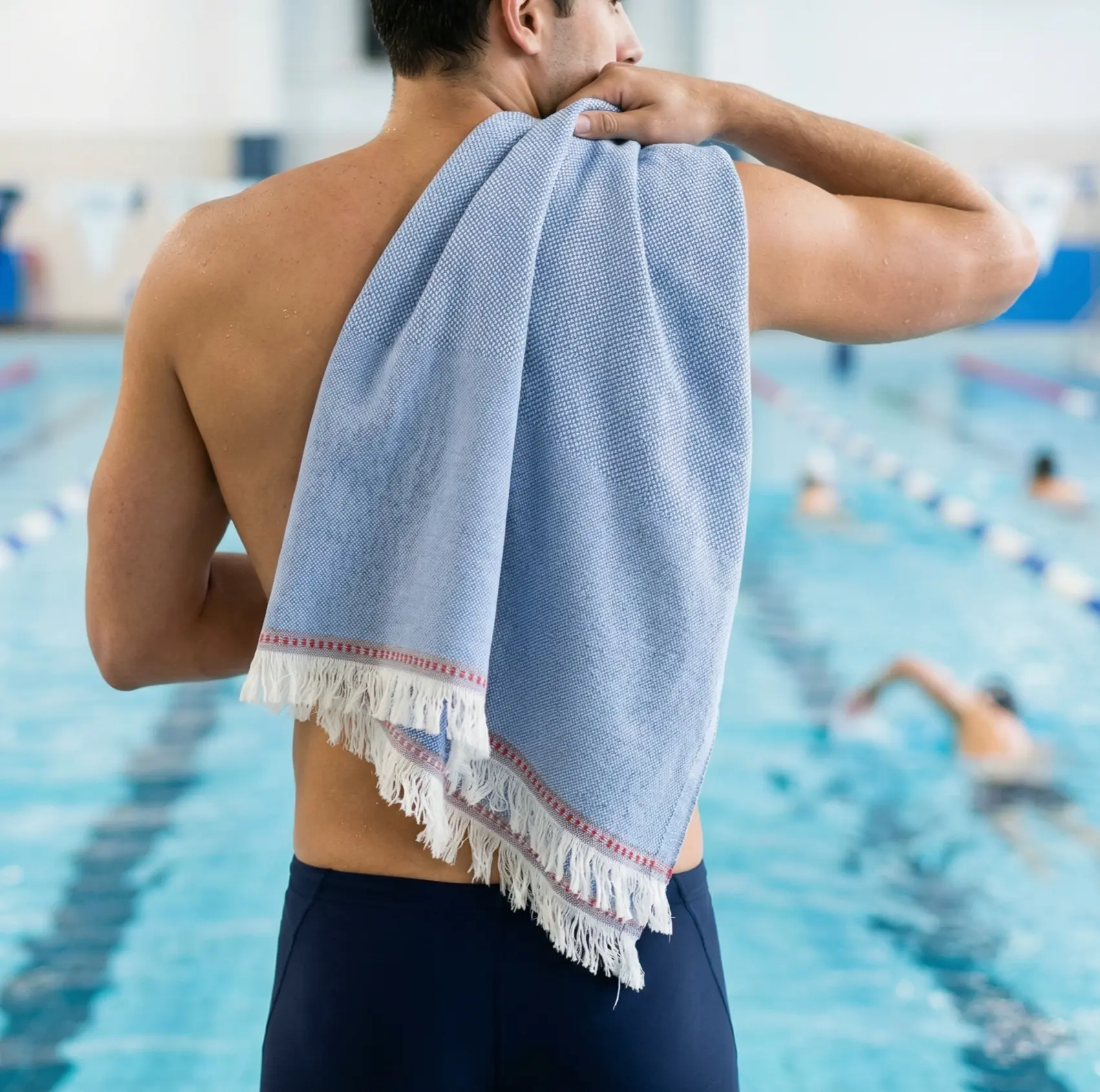 Badetuch Baumwolle Large Blau Schwimmen