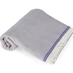 Compact Cotton Towel Large Beige Rolled Out