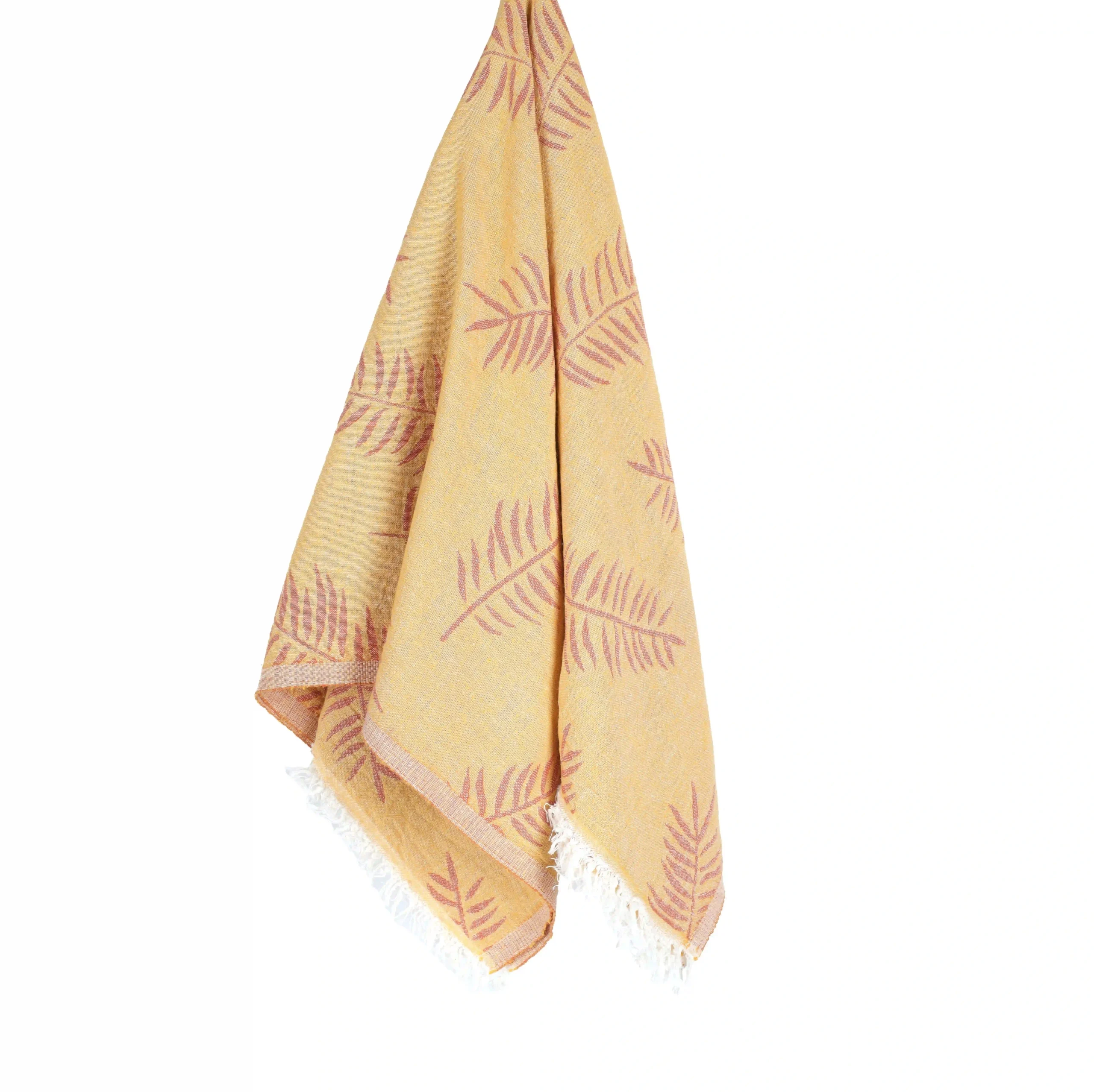 Badetuch aus Baumwolle Rot Gelb Large Elegantes Design