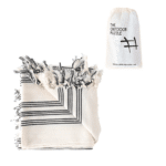 Lightweight Suna Towel With Black White Colour In Carry Bag