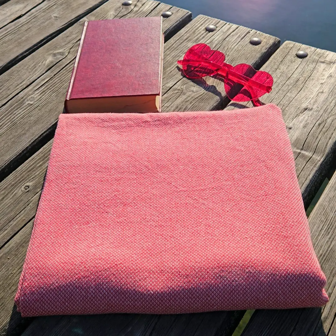 Cotton towel red for joyful summer holiday
