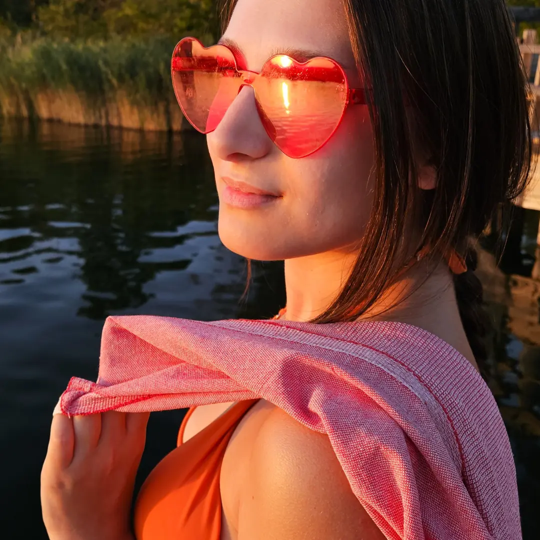 Elegantes Strandtuch aus Baumwolle Rot Dünn für Damen Reisen Sommerurlaub