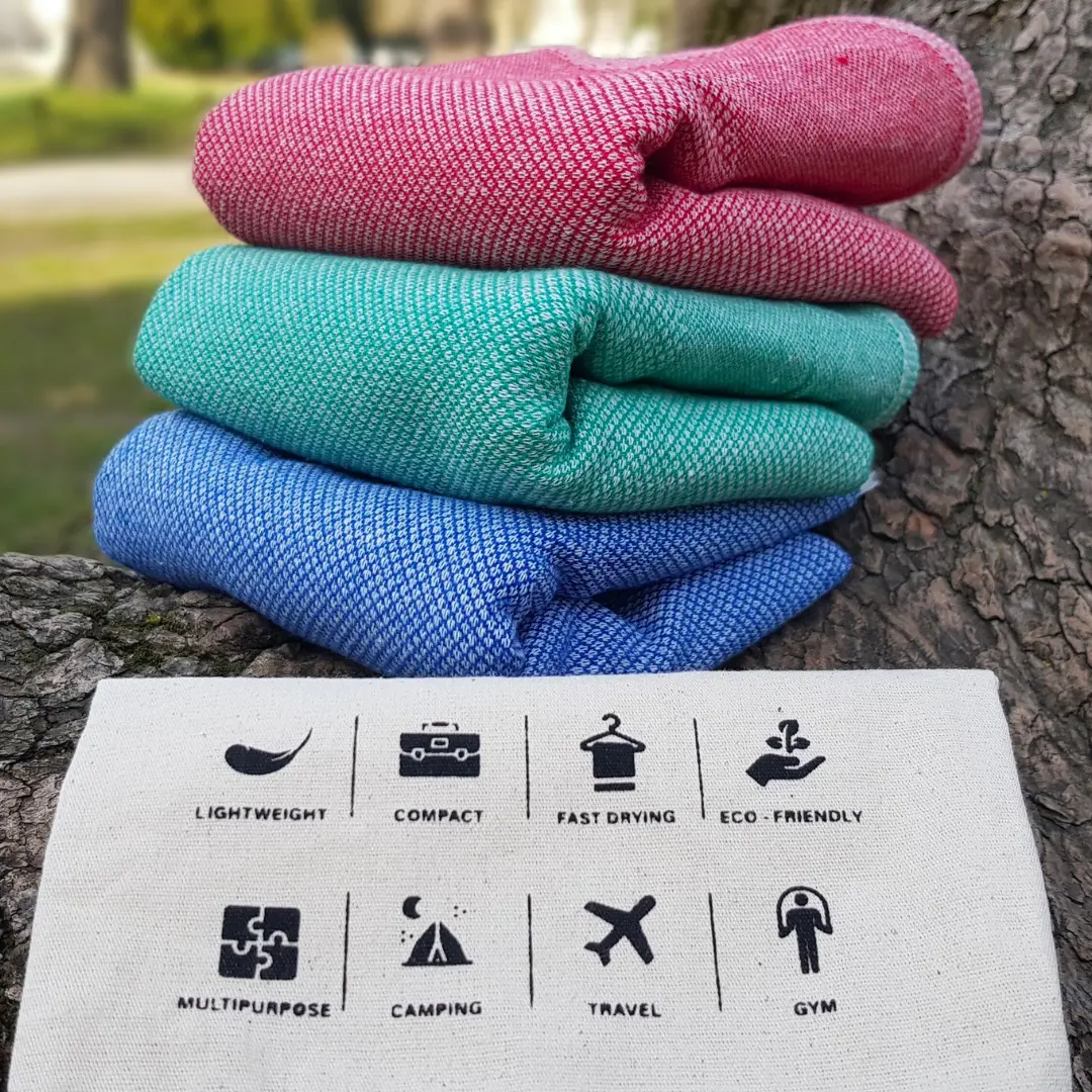 Handtuch klein aus Baumwolle im Beutel unterschiedliche Farben