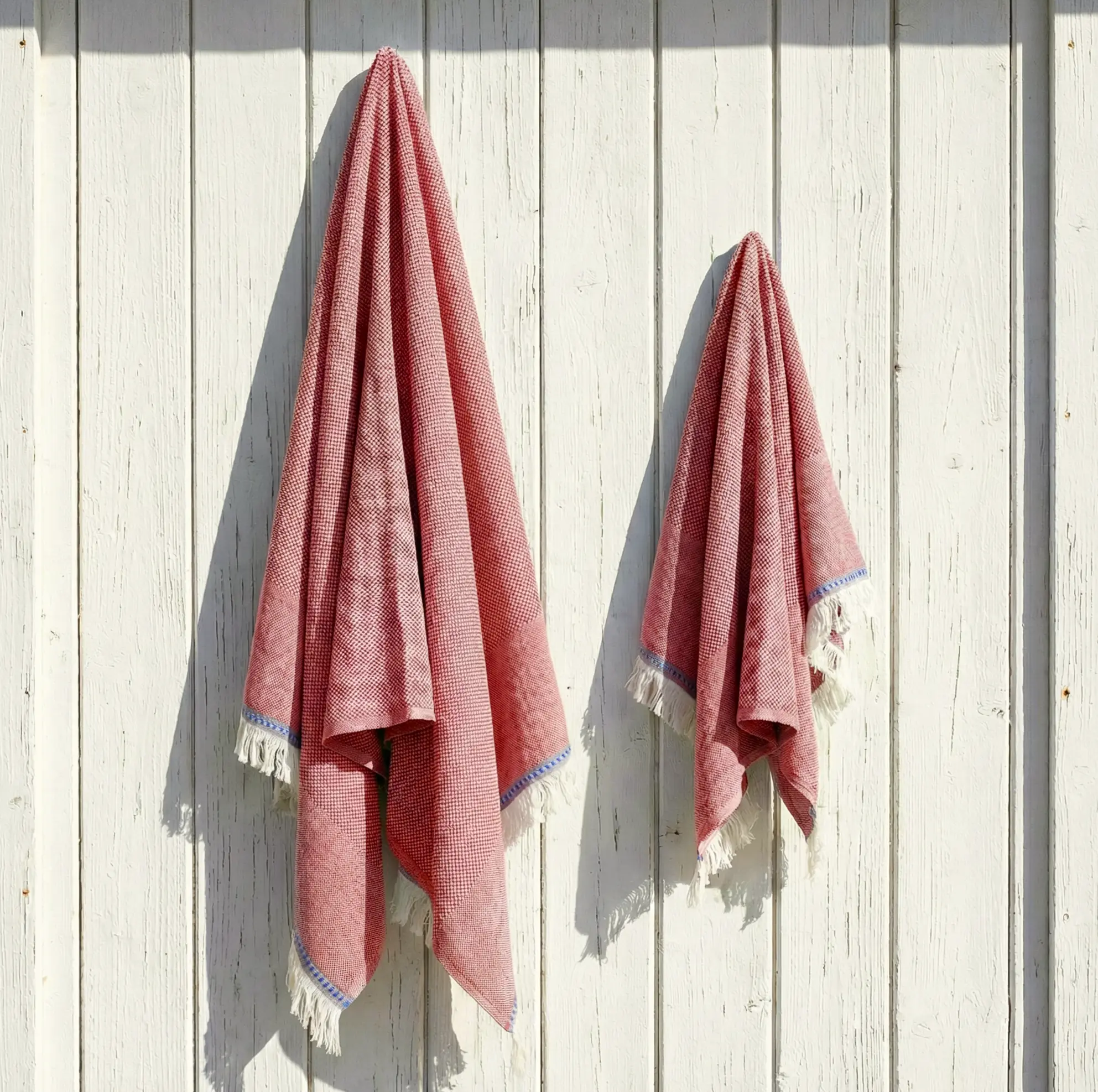 Handtuch Set Rot Dünn für Strand Sport Reisen Wandern Camping