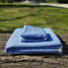 Handtuch-Set Blau Aus Baumwolle Für Outdoors Und Indoors