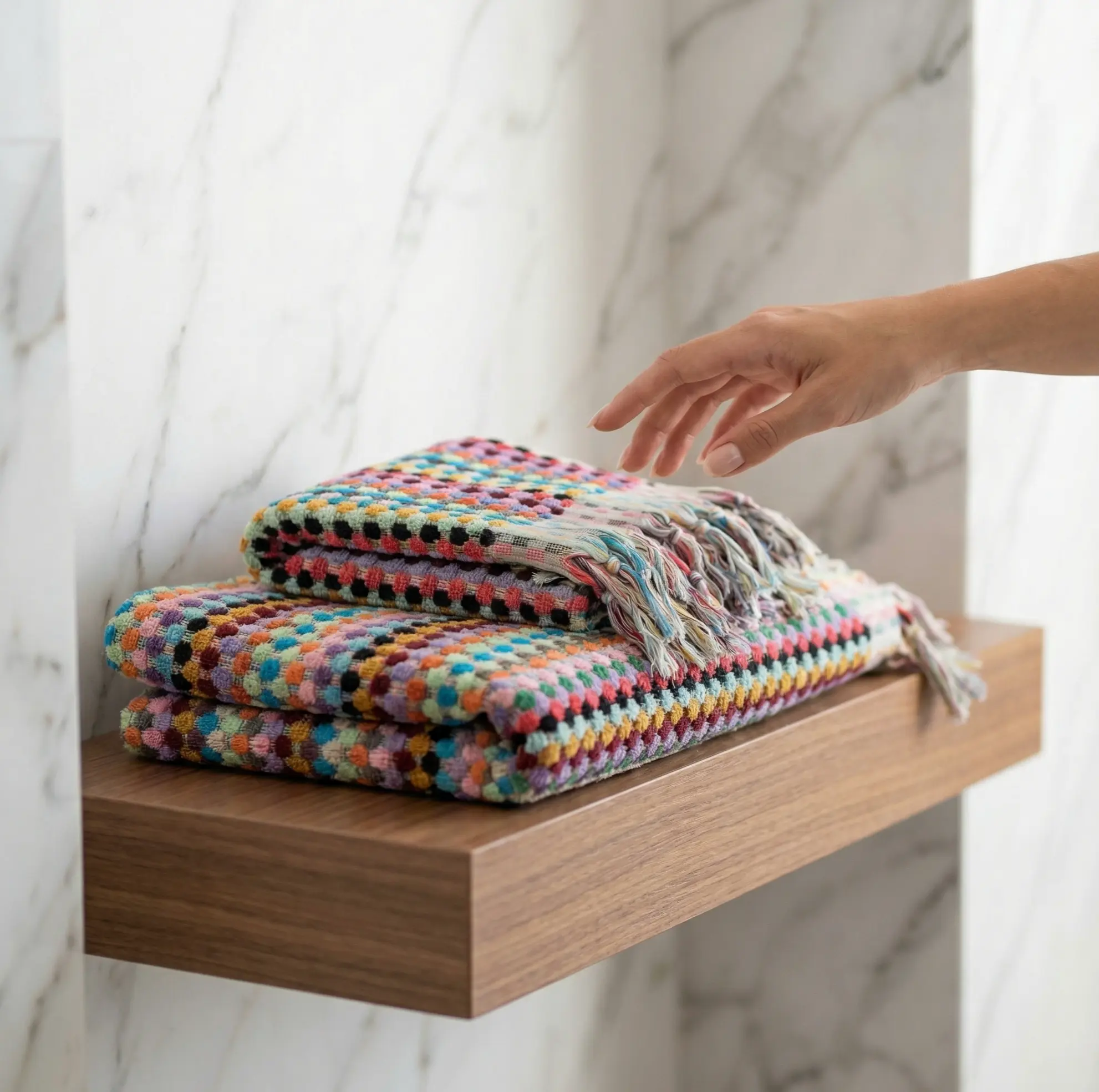 Badetuch Set Bunt aus Baumwolle und elegant für Badezimmer