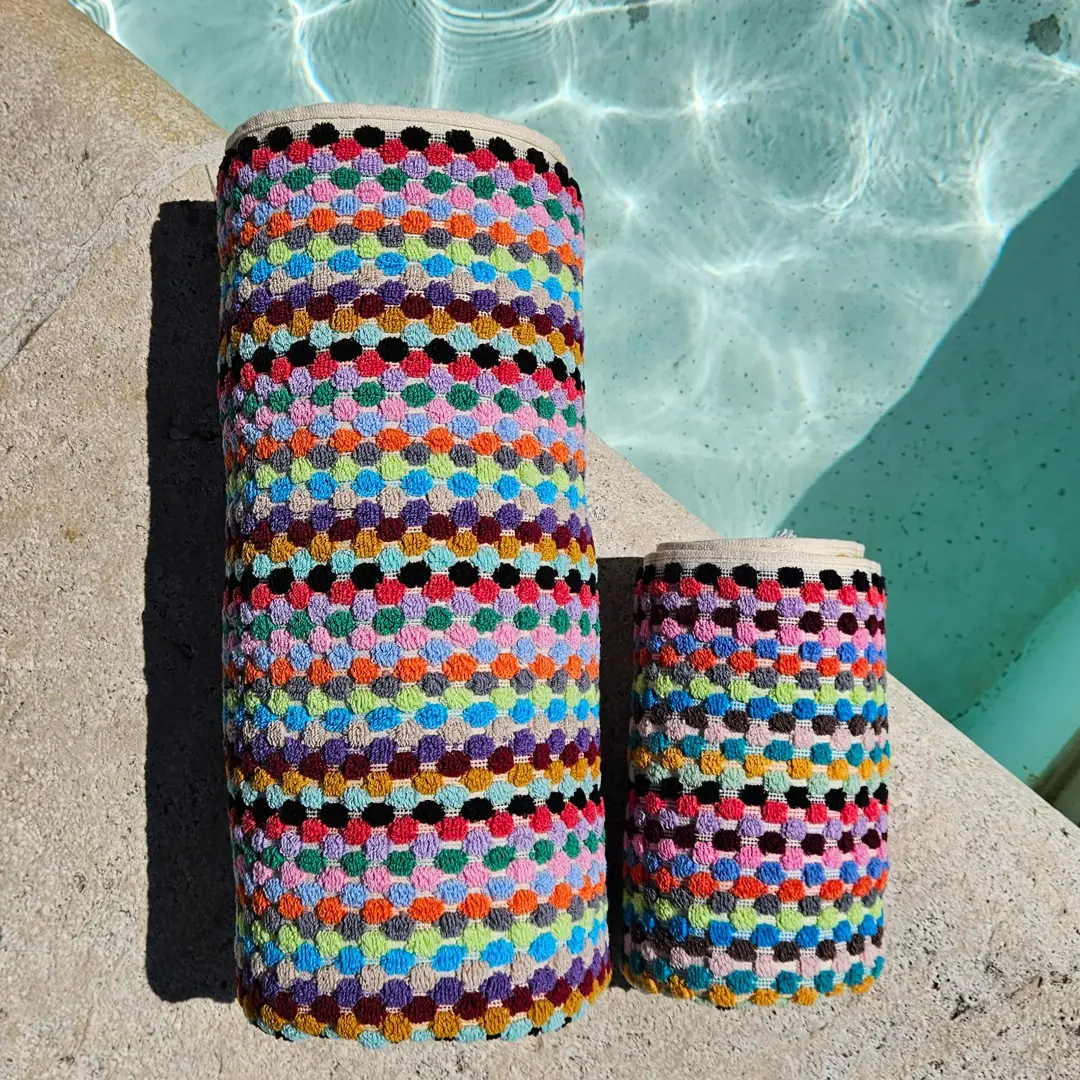 Elegant cotton hand towel set large and small colourful design