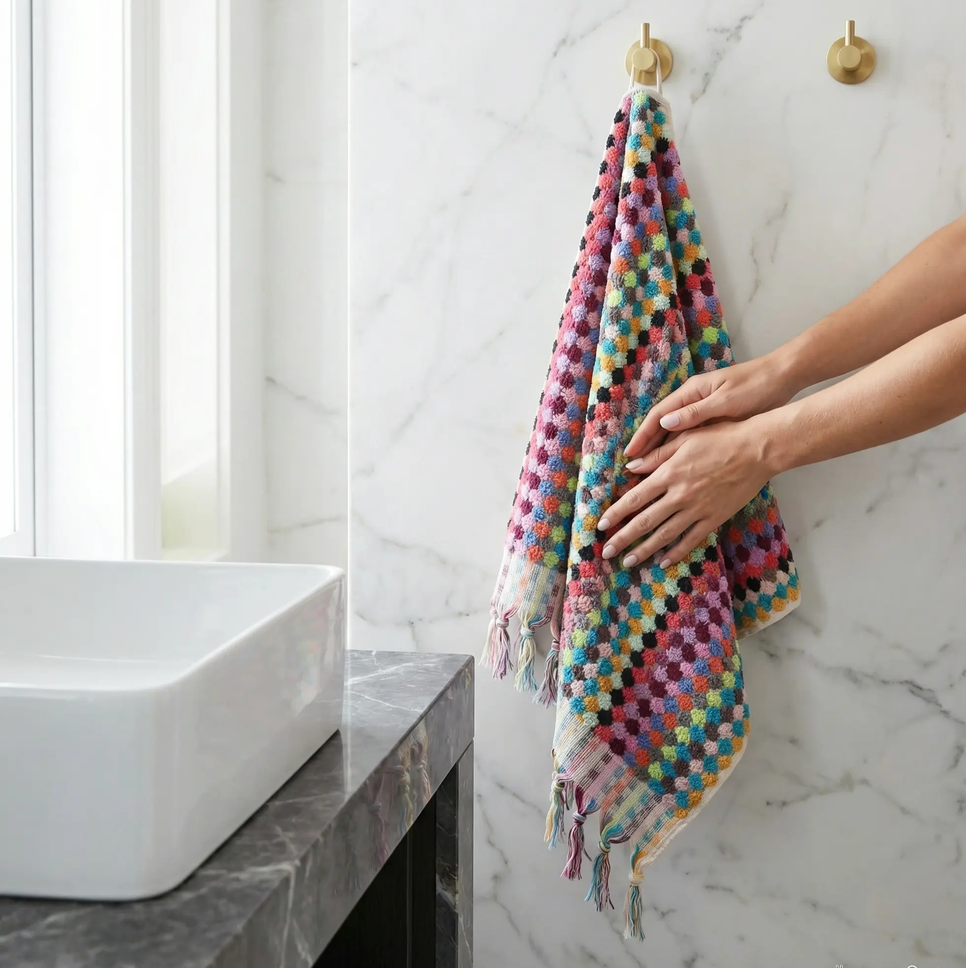 Handtuch Bunt als Design Objekt